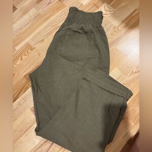 Emme Mama smocked maternity stretch Green High-Waisted Pants